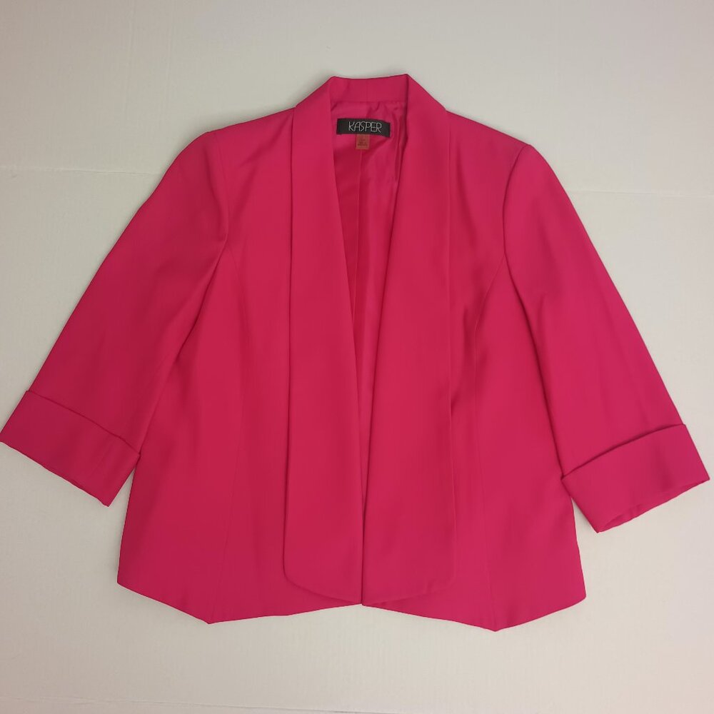 Kasper Women's Vintage Pink Blazer Jacket 34 Sleeve 12P Lined Shoulder Pads